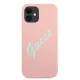 Guess iPhone 12 mini Case Silicone Vintage Script, Pink/Green
