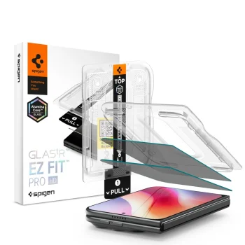 Spigen Glas.tR EZ Fit Pro HD Privacy Tempered Glass for iPhone Duo, 2-Pack