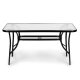 Multigarden SC-094 Glass Top Garden Table, 140x80 cm, Black