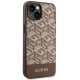 Guess iPhone 14 Plus Case GCube Stripes MagSafe, Brown
