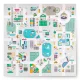 Foam puzzle mat 120 cm x 120cm + foam figures Nukido Town