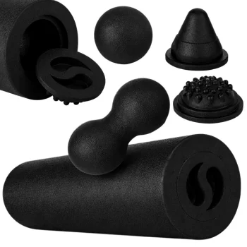 5-in-1 EPP Foam Massage Roller Set for Muscle Recovery, Black