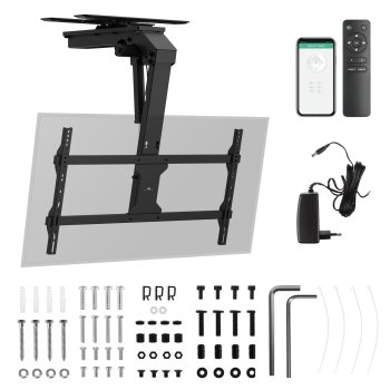 Maclean Electric Ceiling TV Mount, Tuya, 43-86", 45kg, VESA 800x400