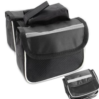 Water-Resistant Bike Frame Bag with Reflective Details