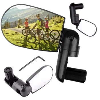 Bicycle Mirror, 360 Degree Adjustment, Black