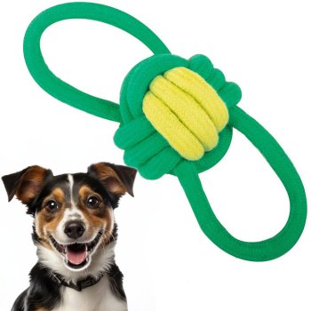 Durable Dog Rope Toy with Ball for Tugging and Chewing