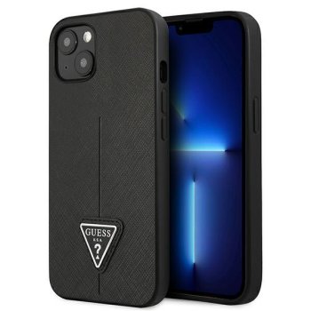Apple iPhone 14 Plus 6.7'' Guess SaffianoTriangle Logo Case Cover (GUHCP14MPSATLK), Black