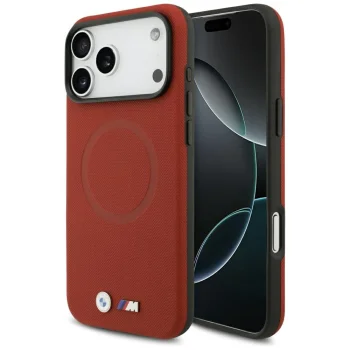 BMW M FW Metal Logo MagSafe Case for iPhone 17 Pro Max, Red