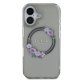 Чехол Guess IML Flowers Wreath MagSafe для iPhone 16 - черный