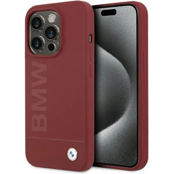 BMW iPhone 15 Pro Case Silicone Big Logo MagSafe, Red