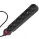 Maclean MCE187 Power Strip with Switch, 6 Outlets, 3m, 2300W, Black