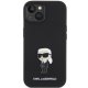 Karl Lagerfeld iPhone 15 vāciņš Silicone Ikonik Metal Pin, melns