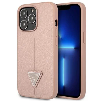 Guess Saffiano Triangle Case for iPhone 14 Pro Max - Pink