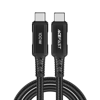 Cable Acefast C4-03 USB-C to USB-C, 100W, 5A, 480Mbps, 2m, Black