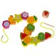 Wooden Balancing Game and Lacing Toy Hedgehog with Fruits