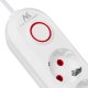 Maclean MCE395 W Power Strip, 5 Outlets, 3x USB, 1.5m, White