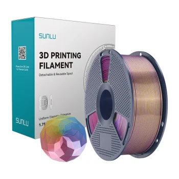 Sunlu PLA+ Silk FC BPRG 3D Printer Filament, 4-Color (Blue-Purple-Red-Gold)