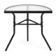 Semi-Circular Glass Coffee Table for Balcony and Terrace Multigarden