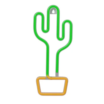 Forever Light LED Neon Sign Cactus, Orange/Green