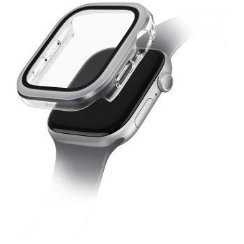 Uniq Voute Case with Tempered Glass for Apple Watch 10/11 46mm, Silver