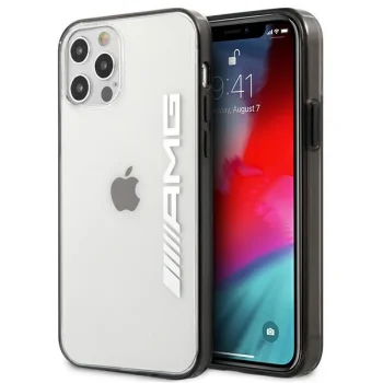 Mercedes AMG Metallic Painted Case for iPhone 12 Pro Max, Clear/Black