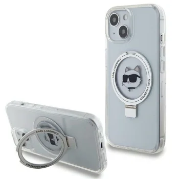 Karl Lagerfeld iPhone 15 Plus Case Ringstand MagSafe, White