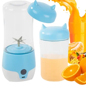 Portable Wireless USB Smoothie Blender Bottle 350ml, Blue