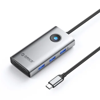 Orico PW11-6P 6-in-1 USB-C Hub (3x USB-A, 1x USB-C, PD, HDMI) - Gray