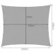 Gardlov Rectangular Sun Shade Sail 3x2 m, Grey