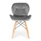 ModernHome Velour Dining Chair Set, 4 pcs, Grey
