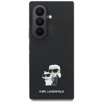 Karl Lagerfeld Saffiano Karl&Choupette Pin Case for Samsung Galaxy Z Fold 8 Ultra - Black