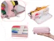School Pencil Writing Supplies Cosmetic Case 3-in-1, Pink