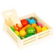 Wooden Play Food Cutting Set with Crate, 17-Piece Kitchen Toy