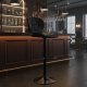 ModernHome Adjustable Swivel Bar Stool with Back and Footrest for Kitchen, Black