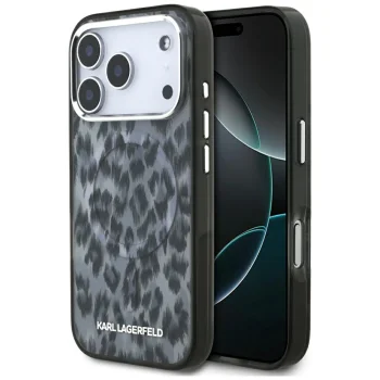 Karl Lagerfeld IML Leopard Pattern MagSafe Phone Case Cover iPhone 17 Pro - Black