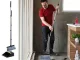 Broom and Dustpan Set with Long Handle, Adjustable Length