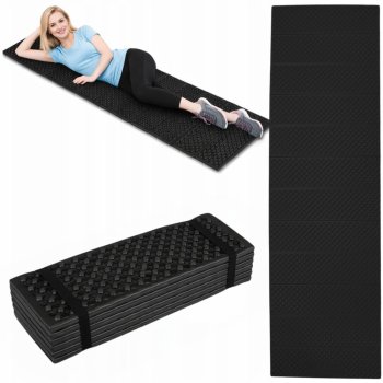 Folding Foam Camping Mat Thermal Hiking Sleeping Pad, Black