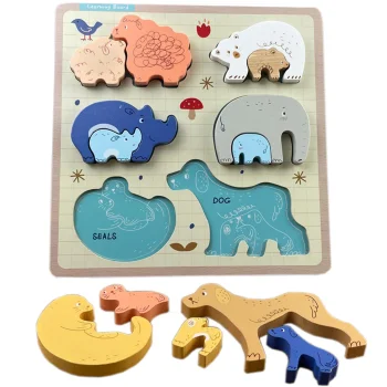 Bakalu Educational Wooden Puzzle Animals and Babies