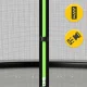 4FIZJO PRO Garden Trampoline 496 cm 16FT with Net and Ladder, Green-Black