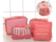 Travel Suitcase Organizer and Laundry Bag Set, 6 pcs, Salmon