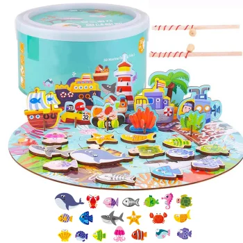 Bakalu Fishing Game and Puzzle in Bucket KZ0690