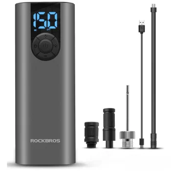 Rockbros 42720001001 Electric Bike Pump with LED Display, Black
