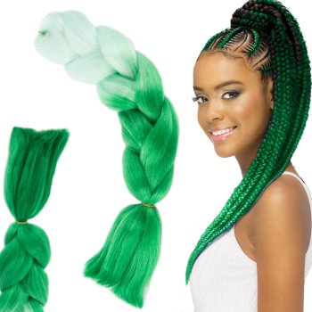 Synthetic Hair Braid Extension Ombre, Green