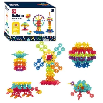 Snowflake Interlocking Building Blocks Set, 280 Pieces