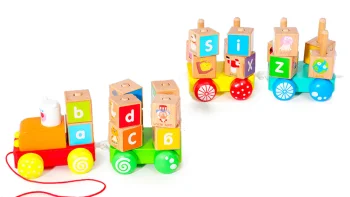 Ecotoys Wooden Alphabet Train with Large Educational Blocks