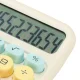 Office Calculator with Round Colorful Buttons, White