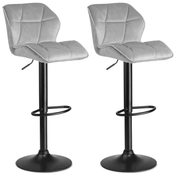 Sofotel Castel Bar Stools with Backrest, Light Grey, 2 Pcs