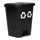 Dual Compartment Trash Can 40L Kitchen Recycling Bin with Pedal, Black