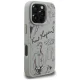 Karl Lagerfeld Grained Pattern & Logo MagSafe Case for iPhone 16 Pro Max - Gray