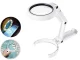 Foldable Desk Magnifier with 8 LED Light 5x 11x USB